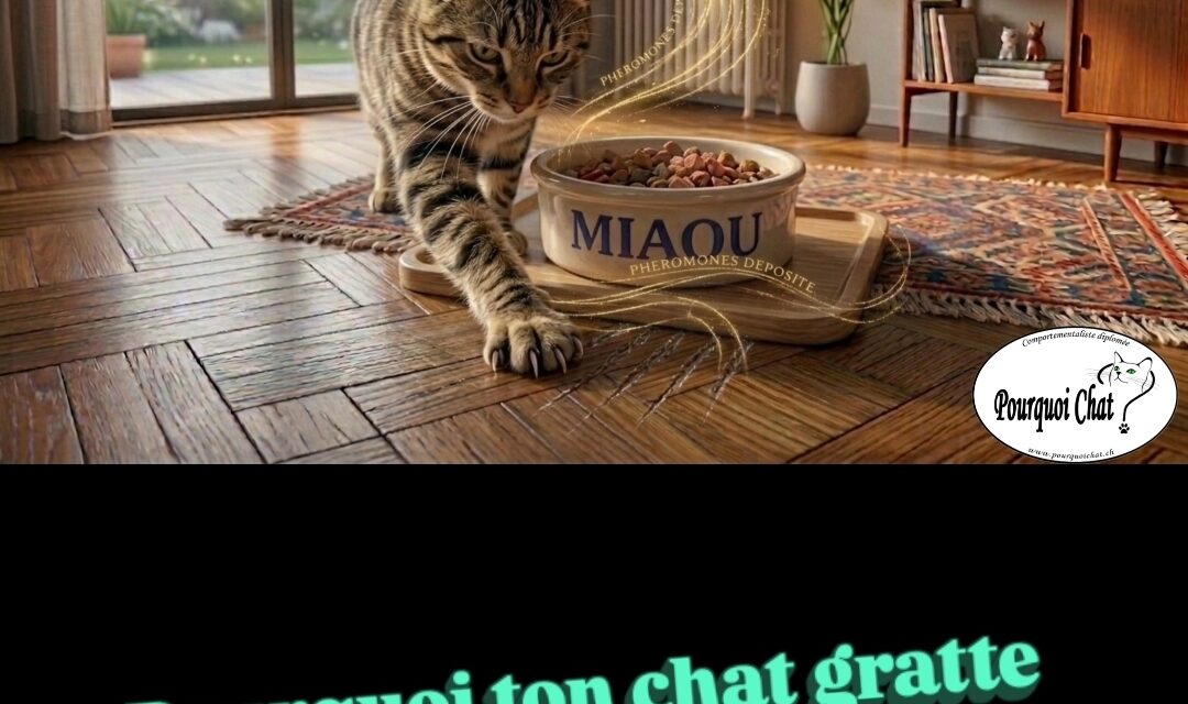 Pourquoi ton chat gratte à côté de sa gamelle ? 🐾